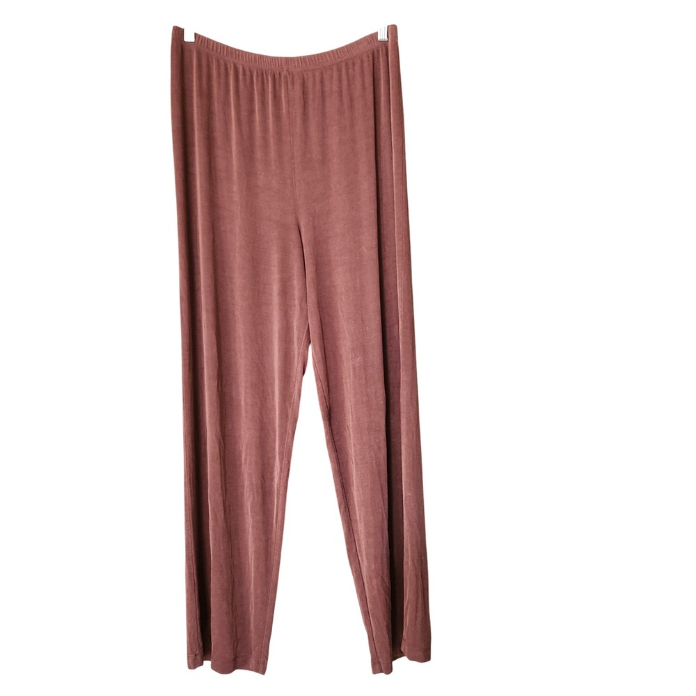 Slinky Brand Pants‎ Womens XL 32x30 Brown Pull On Straight Leg Stretch Travel